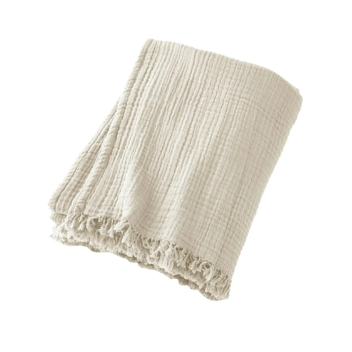 EMINZA Plaid gaze de coton (180 x 220 cm) Gaïa pampa Beige Best