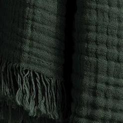 EMINZA Plaid gaze de coton (130 x 160 cm) Gaïa Vert sapin Best