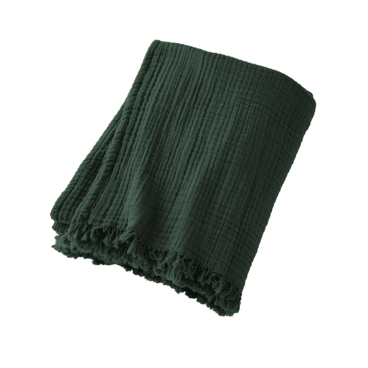 EMINZA Plaid gaze de coton (130 x 160 cm) Gaïa Vert sapin Best