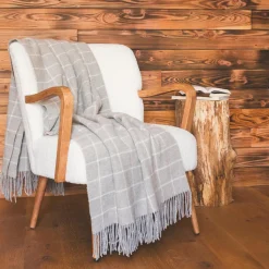 l'Effet Papillon Plaid laine et cachemire (140 x 200 cm) Camille Gris Discount