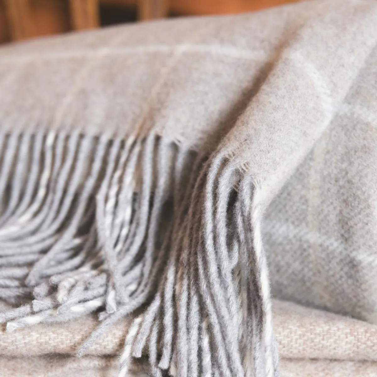 l'Effet Papillon Plaid laine et cachemire (140 x 200 cm) Camille Gris Discount