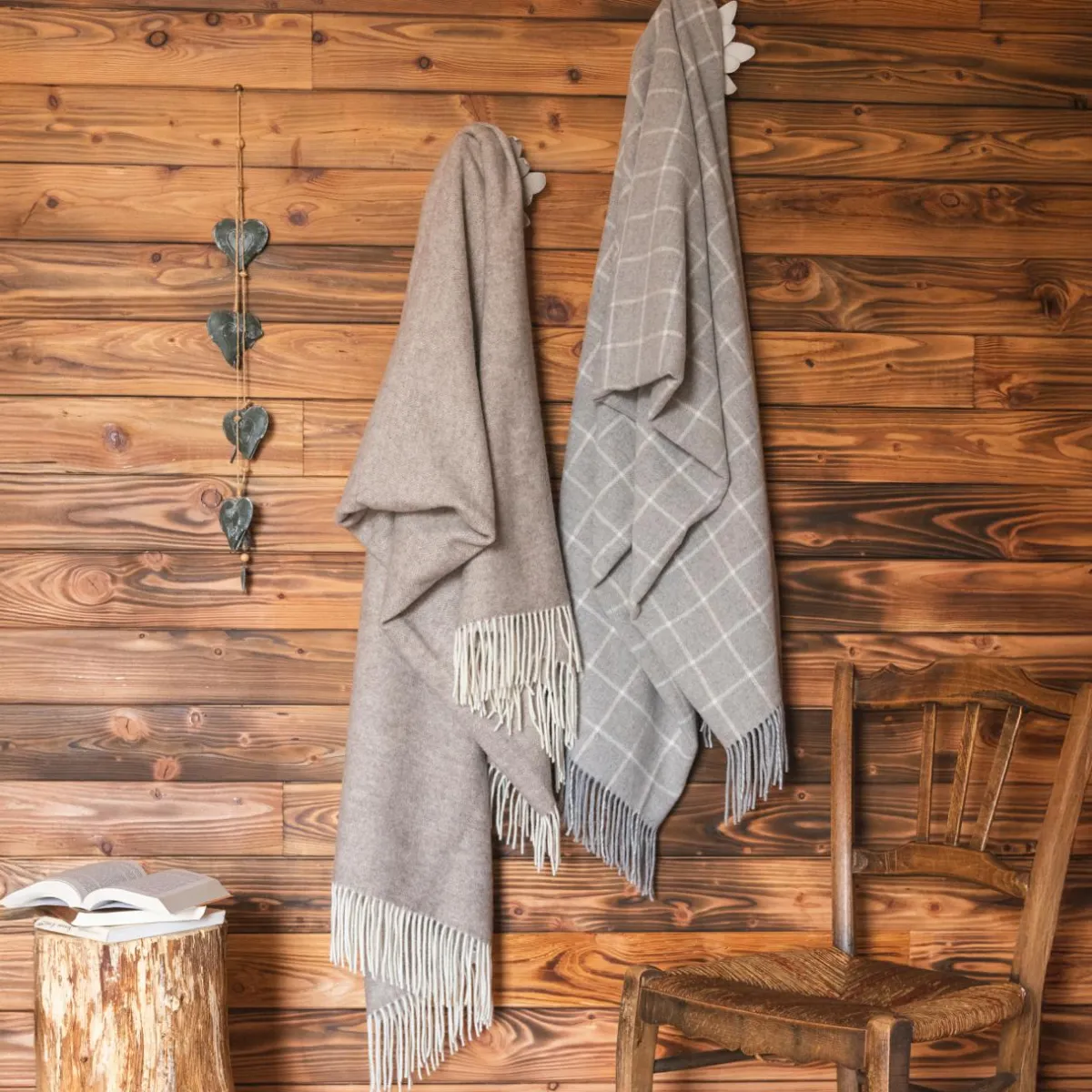 l'Effet Papillon Plaid laine et cachemire (140 x 200 cm) Camille Gris Discount