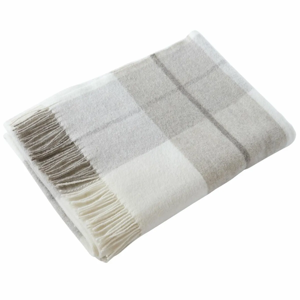 L'EFFET PAPILLON Plaid laine naturelle (140 x 200 cm) Marius Beige Outlet