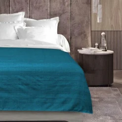 DOUCEUR D'INTERIEUR Plaid polycoton (220 x 240 cm) Lucile Bleu Best