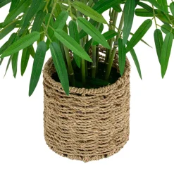 Atmosphera, cru017dateur d'intu017drieur Plante artificielle avec pot tressé (H100 cm) Bambou Ly Vert New