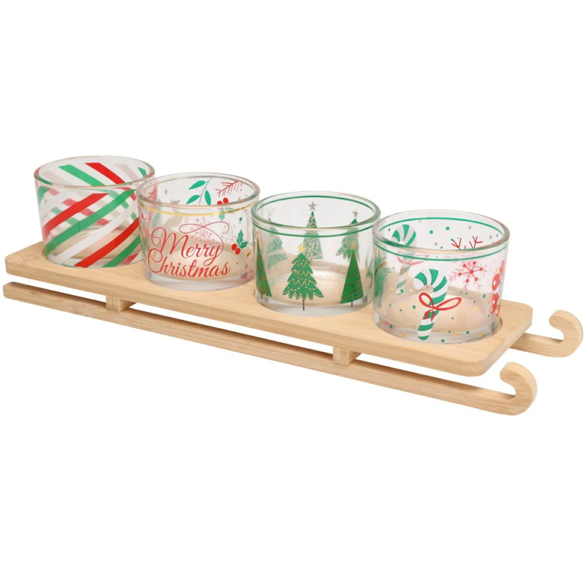 KOOPMAN Plateau de service et 4 bols (33 x 8,5 cm) Traineau Multicolore Sale