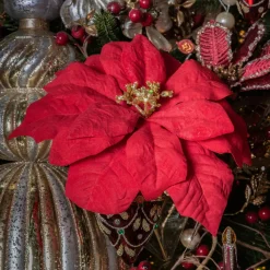 KAEMINGK Poinsettia de Noël Giana sur clip (D26 cm) Rouge Best