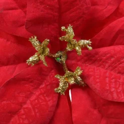 KAEMINGK Poinsettia de Noël Giana sur clip (D26 cm) Rouge Best