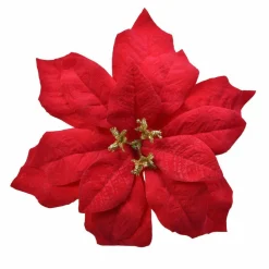 KAEMINGK Poinsettia de Noël Noelie sur clip (D16 cm) Rouge Sale