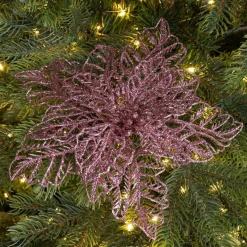 KAEMINGK Poinsettia de Noël paillettes sur clip (D23 cm) Rose poudré Online