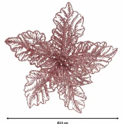 KAEMINGK Poinsettia de Noël paillettes sur clip (D23 cm) Rose poudré Online