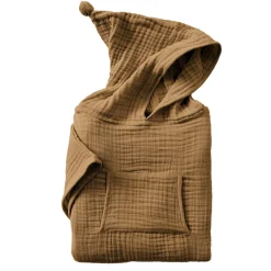 EMINZA Poncho de bain enfant gaze de coton 2/5 ans Gaïa Camel Outlet