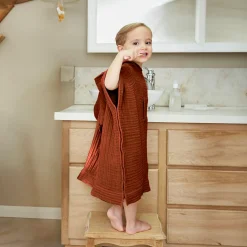 EMINZA Poncho de bain enfant gaze de coton 6/10 ans Gaïa Terracotta Online