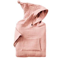 EMINZA Poncho de bain enfant gaze de coton 6/10 ans Gaïa Rose Pêche New