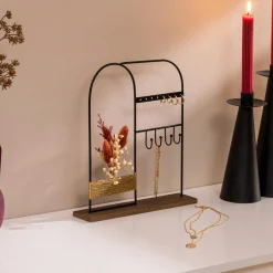 Atmosphera, cru017dateur d'intu017drieur Porte bijoux métal et bois (H26 cm) Automne Noir Hot