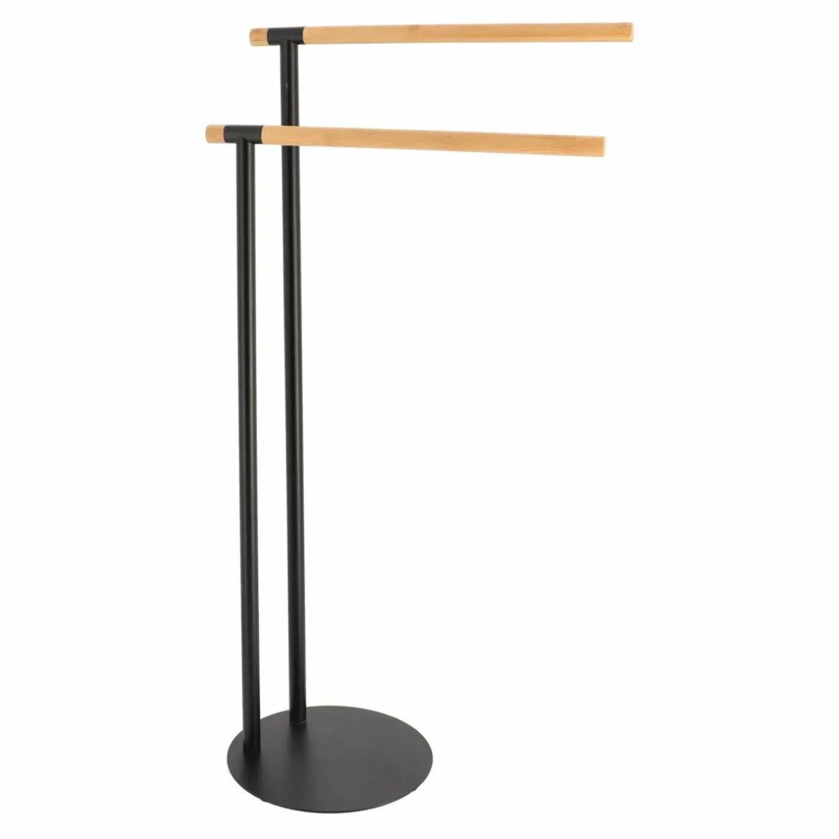 TENDANCE Porte serviette 2 barres (H77 cm) Bambou Noir Discount