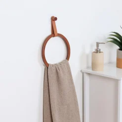 TENDANCE Porte serviette adhésif arrondi (D21 cm) Season Color Caramel