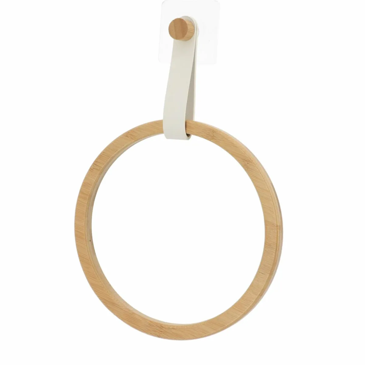 TENDANCE Porte serviette adhésif arrondi (D21 cm) Easy Chic Blanc Sale