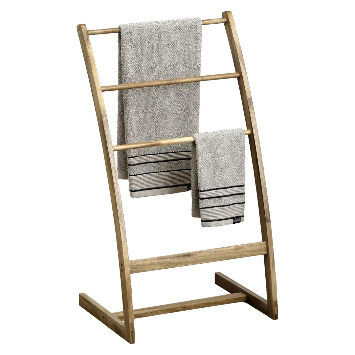 TENDANCE Porte serviette en bois d'acacia 3 niveaux (H81 cm ) Lina Marron Best