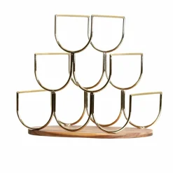 EMINZA Pte-bouteilles bois et métal 6 emplacements (H30 cm) Théo Or Online