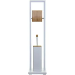 ATMOSPHERA Porte-papier toilettes et brosse WC Natureo Blanc Discount