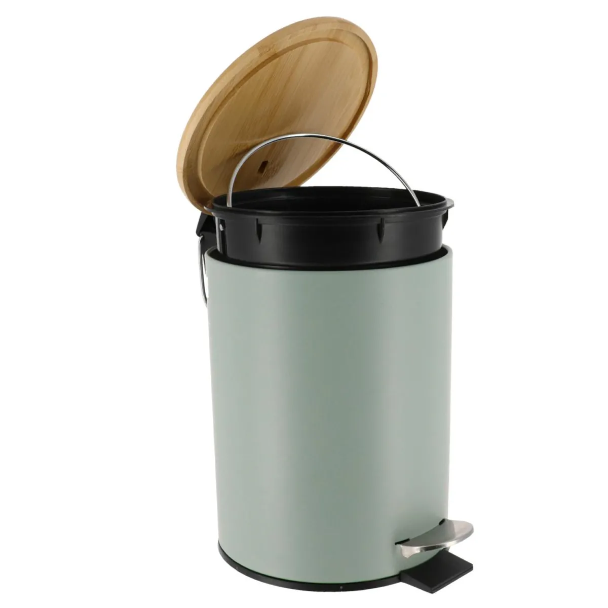 TENDANCE Poubelle à pédale avec frein de chute Timeless Vert Eucalyptus Best