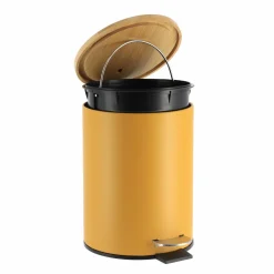TENDANCE Poubelle à pédale avec frein de chute Timeless Jaune moutarde