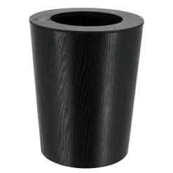TENDANCE Poubelle salle de bain façon bois Scandi Noir Best