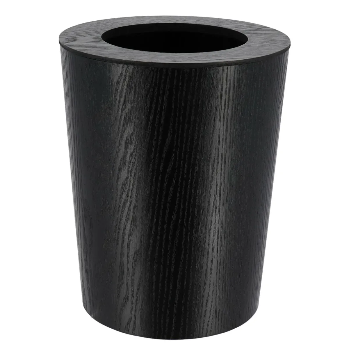 TENDANCE Poubelle salle de bain façon bois Scandi Noir Best