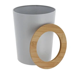 TENDANCE Poubelle salle de bain 5L Purebamboo Gris clair Best