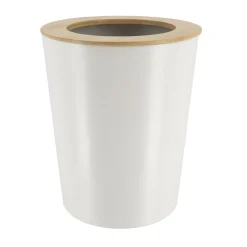 TENDANCE Poubelle salle de bain 5L Purebamboo Blanc Discount