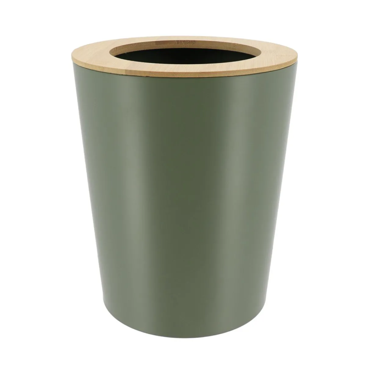 TENDANCE Poubelle salle de bain 5L Purebamboo Vert kaki