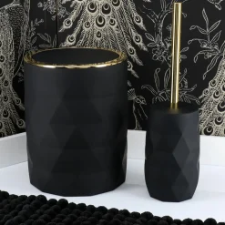 TENDANCE Poubelle salle de bain 6L Rubby Noir