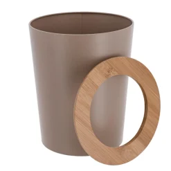 TENDANCE Poubelle salle de bain 5L Purebamboo Cappuccino Marron Sale