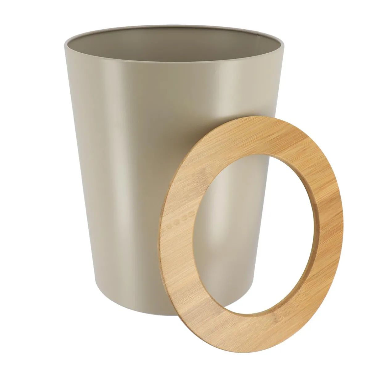 TENDANCE Poubelle salle de bain 5L Purebamboo Taupe Best