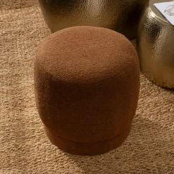 Atmosphera, cru017dateur d'intu017drieur Pouf bouclette (D39 cm) Améa Orange Hot