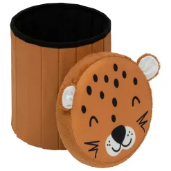 Atmosphera cru017dateur d'intu017drieur for kids Pouf coffre pliant enfant (H38 cm) Léopard Marron Online