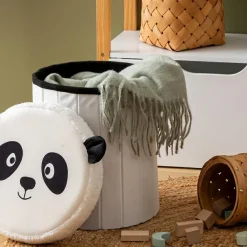 Atmosphera cru017dateur d'intu017drieur for kids Pouf coffre pliant enfant (H38 cm) Panda Noir Best