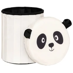 Atmosphera cru017dateur d'intu017drieur for kids Pouf coffre pliant enfant (H38 cm) Panda Noir Best