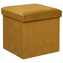 ATMOSPHERA Pouf de rangement (H38 cm) Lilou Jaune moutarde Sale
