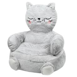 STOF Pouf enfant chat (45 x 45 cm) Louisa Gris Outlet