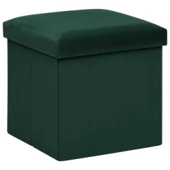 ATMOSPHERA Pouf pliable simple velours ( 38 x 38 cm) Tess Vert Best