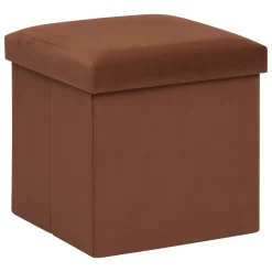 ATMOSPHERA Pouf pliable simple velours ( 38 x 38 cm) Tess Ambre Hot