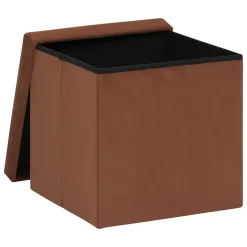 ATMOSPHERA Pouf pliable simple velours ( 38 x 38 cm) Tess Ambre Hot