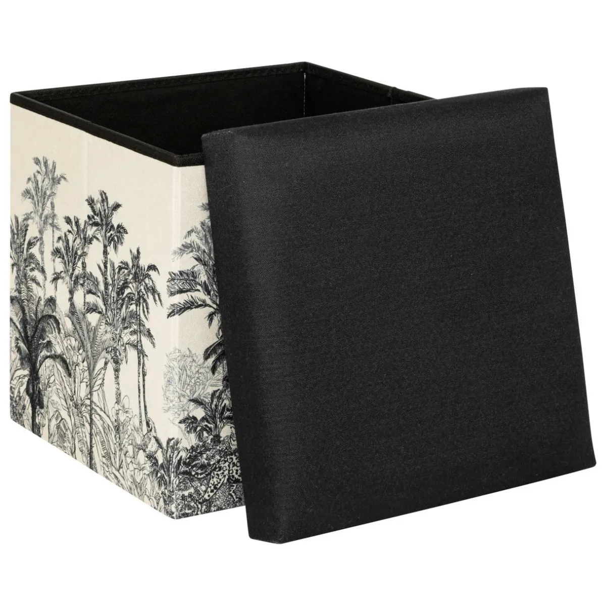 ATMOSPHERA Pouf pliant Benicio et Blanc Noir Clearance