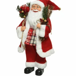KAEMINGK Père Noël déco traditionnel (H45 cm) Sven Rouge Outlet