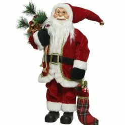 KAEMINGK Père Noël déco Traditionnel (H45 cm) Santa Claus Rouge New