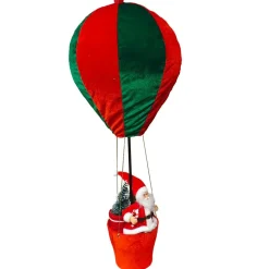 KOOPMAN Père Noël en Montgolfière (H97 cm) À l'aventure et rouge Vert Clearance