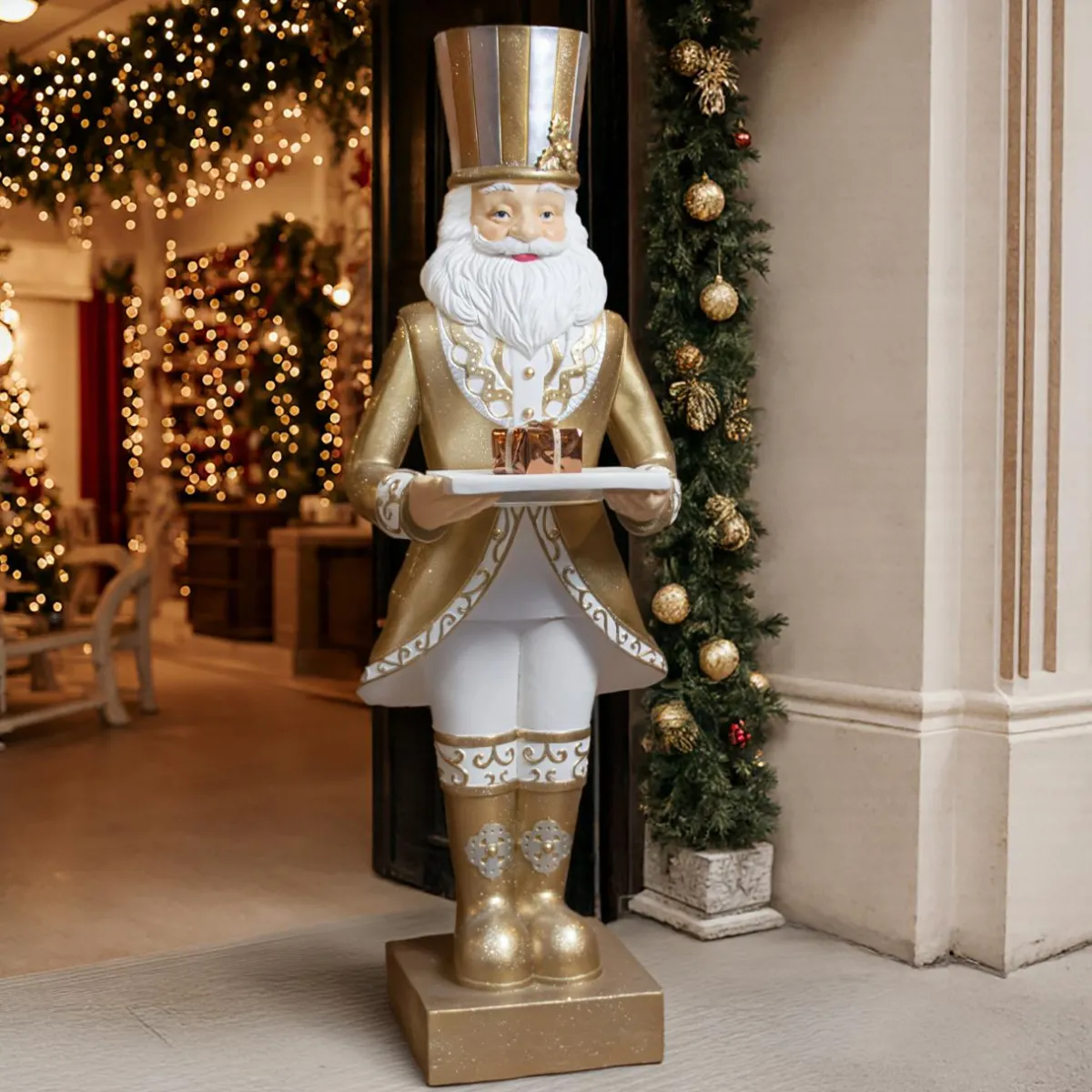 EMINZA Père Noël Géant (H175 cm) Gabriel costumé Or