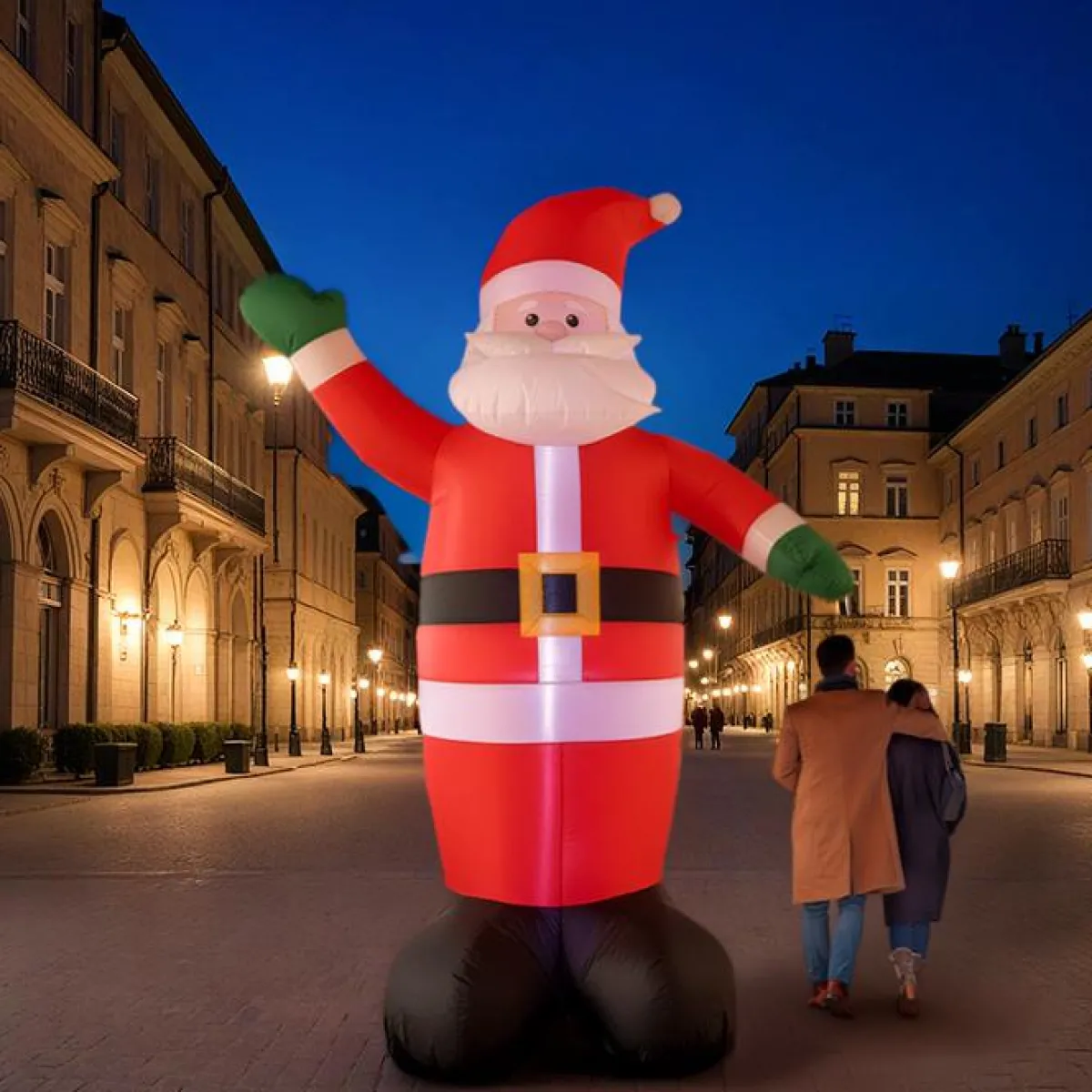 KOOPMAN Père Noël Géant (H400 cm) Gonflable et lumineux Rouge Discount